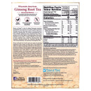 The pack panel of Wisconsin American Ginseng Assorted Root Tea with a Nutrition Facts Table and ingredients list.