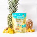 A package of Prince of Peace Ginger Candy (Chews) Pineapple Coconut with a pineapple and coconut on the back.