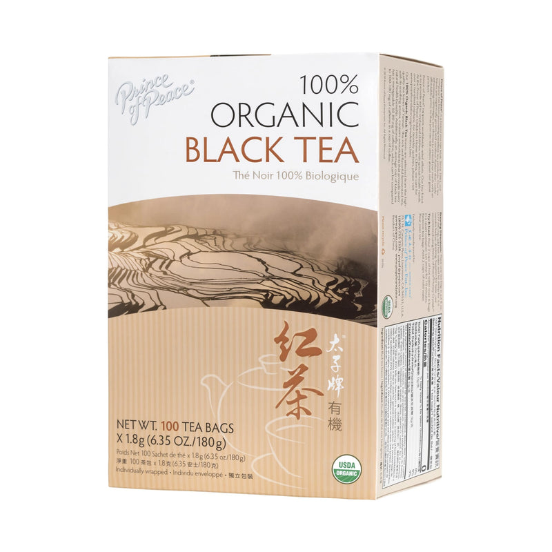 Prince of Peace Organic Black Tea, 100 tea bags box.
