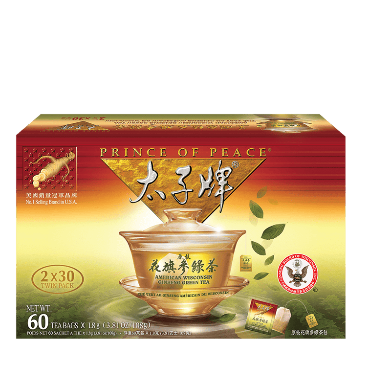 Prince of Peace American Ginseng Green Tea, Twin Pack