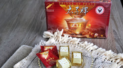 American Ginseng Coconut Osmanthus Gelatins with a box of Prince of Peace American Root Tea.