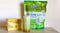 Prince of Peace Ginger Honey Crystal box and 3in1 Matcha Latte bag with a glass of ginger matcha lette