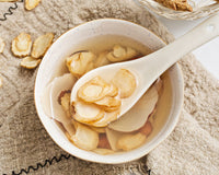 Sea Coconut American Ginseng soup made with American Ginseng slices.