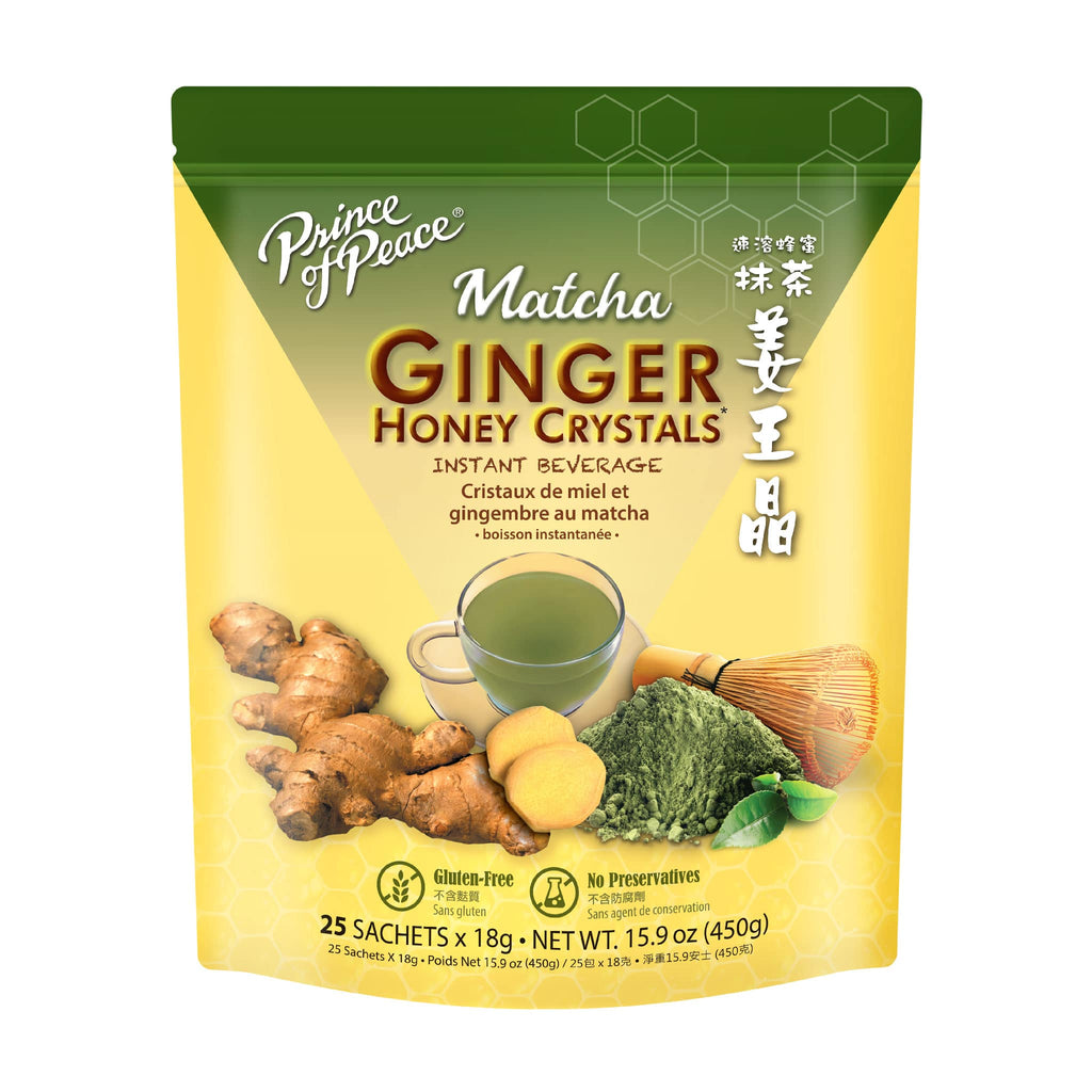 Matcha Prince Prince of Peace Ginger Honey Crystals with Matcha, 25 sachets – Prince ...