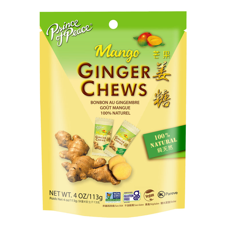 Prince of Peace Ginger Candy (Chews) With Mango, 4oz