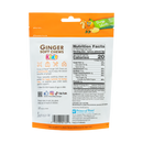 Back view of a ginger soft chews packaging for kids with nutrition facts and branding details.