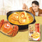 On Kee abalone crab paste in a bowel with a crab, a package and the brand celebrity aside.