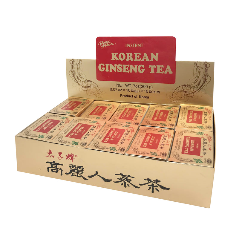 10 boxes of Prince of Peace Korean Ginseng Instant Tea in a package.