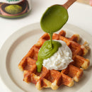 Matcha Spread on a cream and waffle.