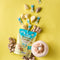 Prince of Peace Ginger Candies (Chews) Pineapple Coconut, pineapple cubes with a coconut and ginger on a yellow background.