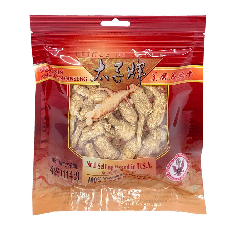 A package of Prince of Peace Wisconsin American Ginseng Roots in bulk, 4oz