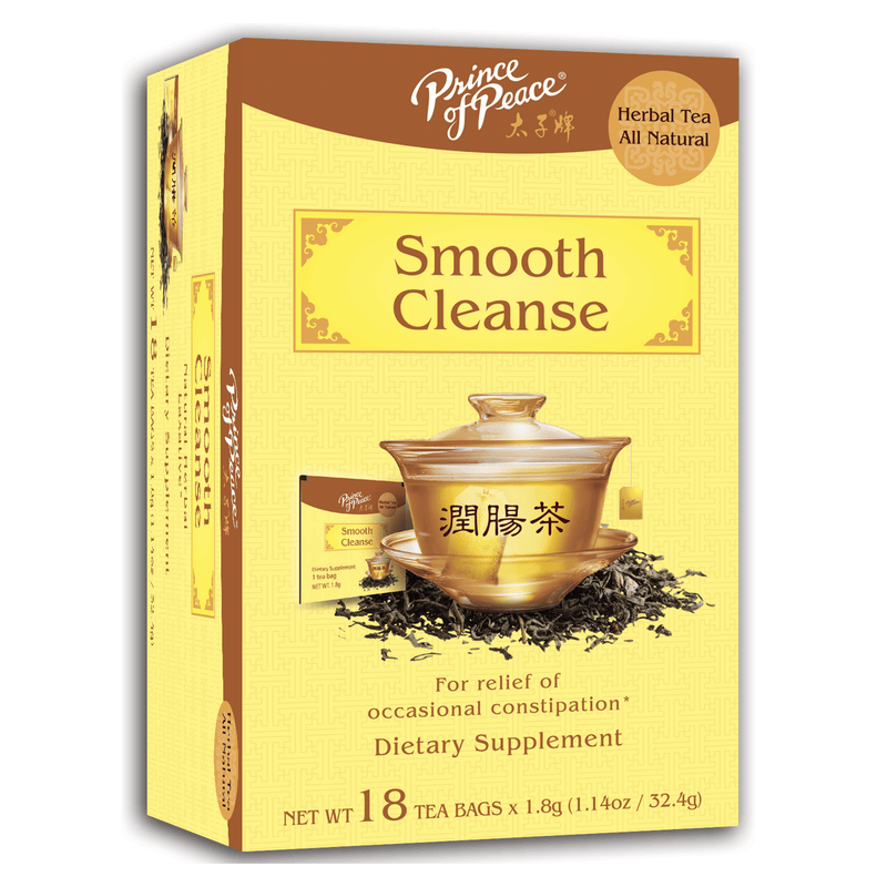 A package of Prince of Peace Smooth Cleanse Tea, 18 tea bags.