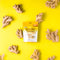 A package of Prince of Peace Ginger Chews Plus+, Original, 3oz with gingers on a yellow background.