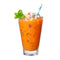 A glass of Prince of Peace 3-in-1 Thai Tea on ice with a pepper mint leaves and a strew.
