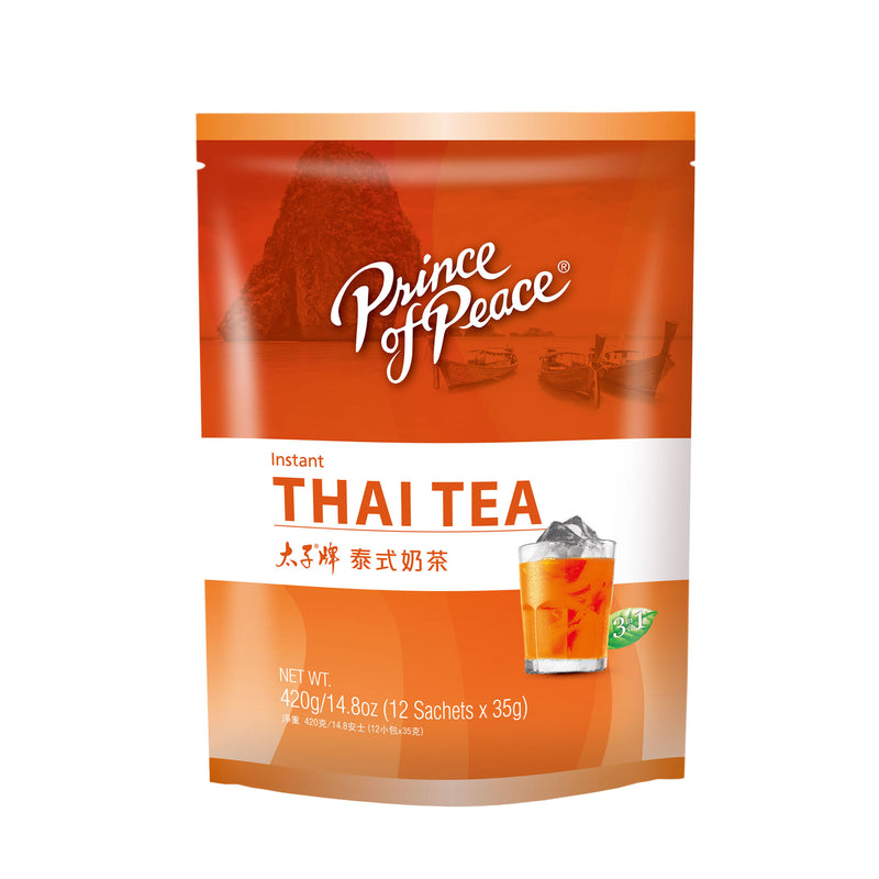 A package of Prince of Peace 3-in-1 Instant Thai Tea, 12 sachets