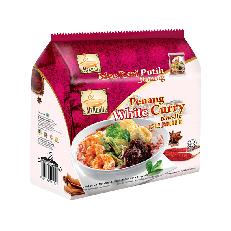 MyKuali Penang White Curry Instant Noodle, 4 packets