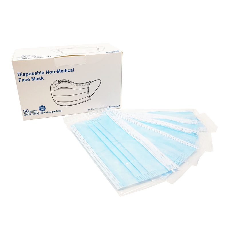 Disposable Non-Medical Face Mask, 50 pieces (Individual wrapped)