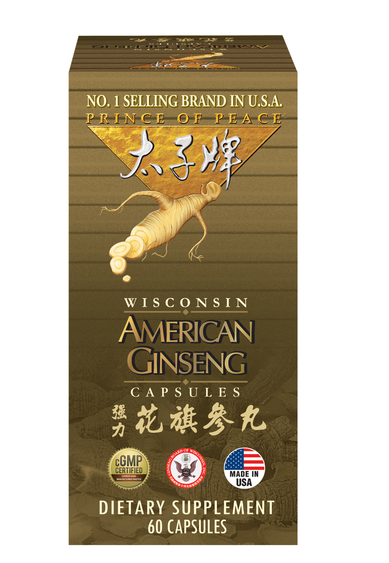 Prince of Peace American Ginseng Capsules, 60 capsules box.
