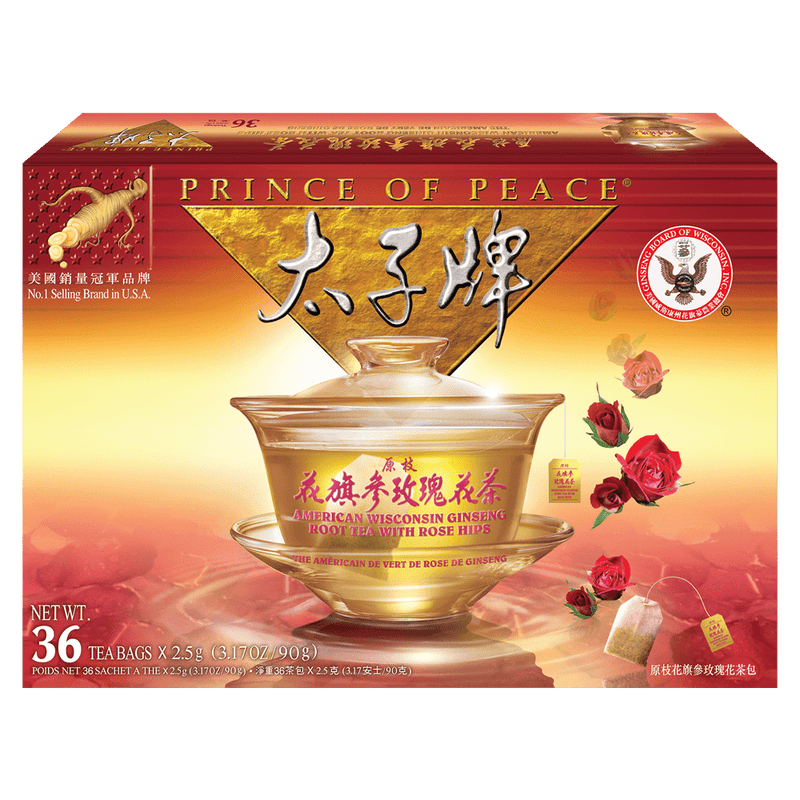 Prince of Peace American Ginseng Rose Tea, 36 tea bags