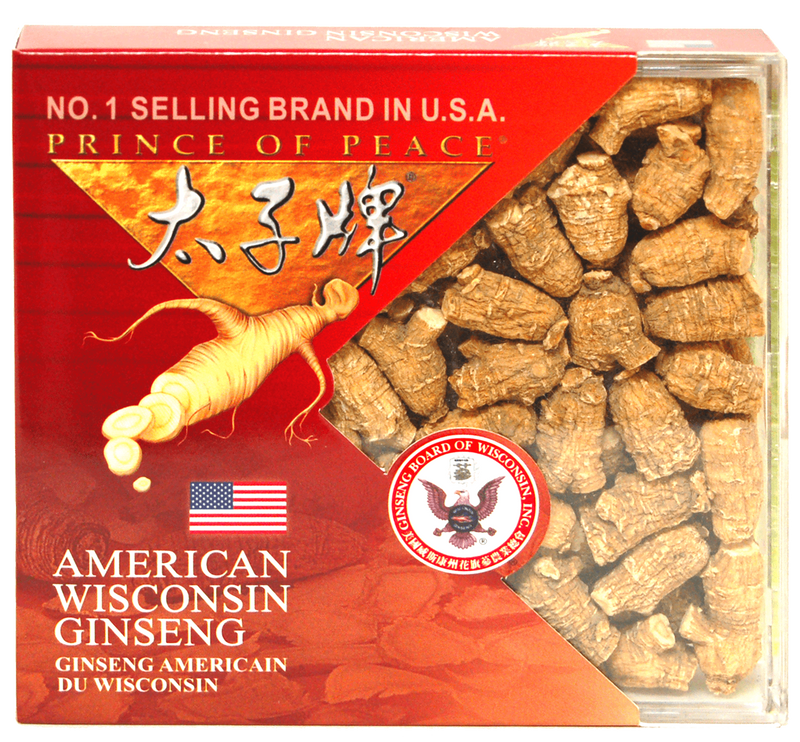 A package of Prince of Peace Wisconsin American Ginseng Small Round Roots, 2.5oz