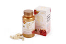 A box and a bottle ofPrince of Peace Japanese Hokkaido Deer Horn Shaped Reishi Mushroom Capsules with capsules aside.