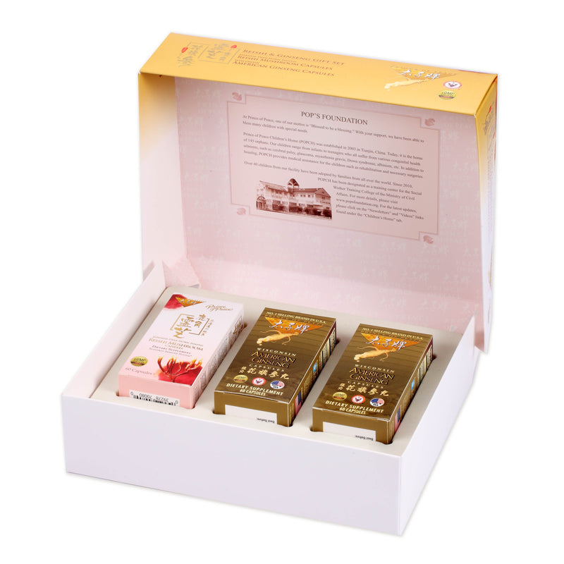 2 boxes Prince of Peace American Ginseng capsules and1 box of Reishi.