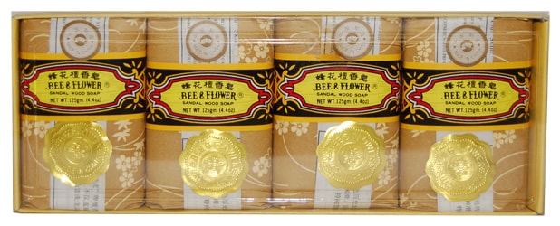 Bee & Flower Sandalwood Soap Large, 4.4 oz. (pack of 4 bars)